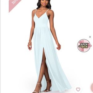 Azazie Kiri bridesmaid dress size 10 in Mist blue. No alterations!